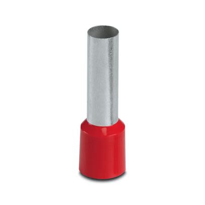 Phoenix Contact Insulated Ferrule, 25mm Pin Length, 8.3mm Pin Diameter, Red