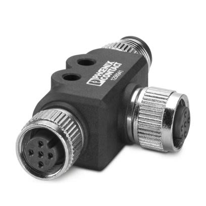 Phoenix Contact Tee 5 Pole M12 Socket to 5 Pole M12 Plug Adapter