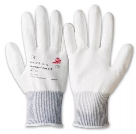 Honeywell Safety Camapur Cut White Spectra Cut Resistant Work Gloves, Size 7, Polyurethane Coating