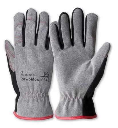Honeywell Safety RewoMech Black/Grey Leather Mechanical Protection Work Gloves, Size 12