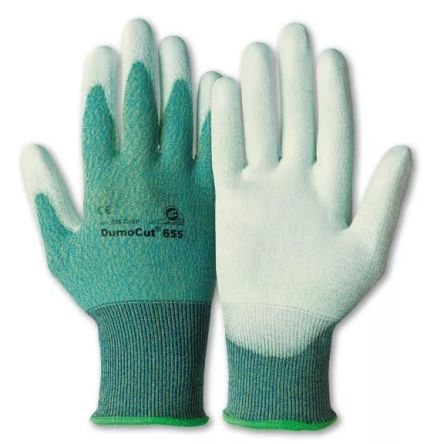 Honeywell Safety DumoCut Blue, Green, White Glass Fibre, Polyamide Cut Resistant Work Gloves, Size 8, Polyurethane