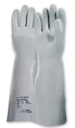 Honeywell Safety Tricopren Grey Cotton Chemical Resistant Work Gloves, Size 10, Cotton Coating
