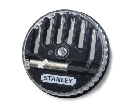 Stanley Bit 7 Pieces, Flat, Hex, Phillips, Pozidriv, Square, Tampered Torx, Torx