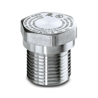 Phoenix Contact Stopping Plug, M25, 25mm Hole Diameter, Nickel Plated Brass, 25mm Diameter, Threaded