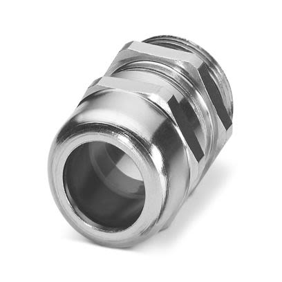 Phoenix Contact Brass Nickel Plated Brass Cable Gland, 1NPT in Thread, 25mm min., 18mm max., IP68