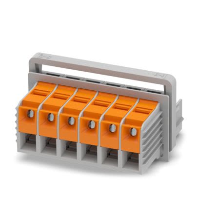 Phoenix Contact TW Series Panel Feed Through Terminal Plug, 6-Contact, 20mm Pitch, Panel Mount, 1-Row, Screw Termination