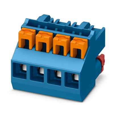 Phoenix Contact ICC25-PPC2 Series PCB Connector, 4-Contact, 5mm Pitch, PCB Mount, 1-Row, Push In Spring Termination