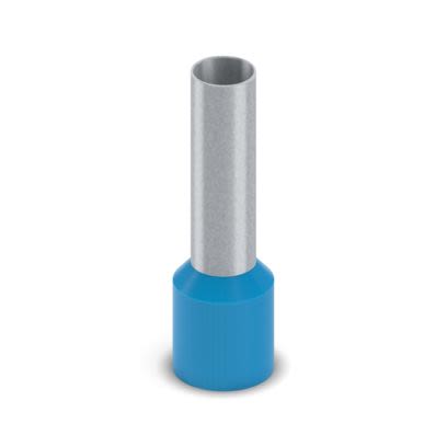 Phoenix Contact, AI 16-18 BU-1000 Insulated Bootlace Ferrule, 18mm Pin Length, 5.8mm Pin Diameter, Blue