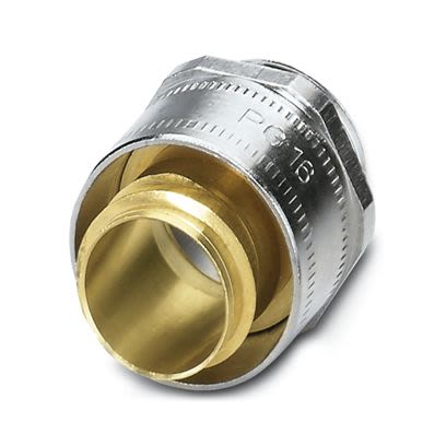 Phoenix Contact Brass Nickel Plated Brass Cable Gland, PG16 Thread, 18mm max., IP40