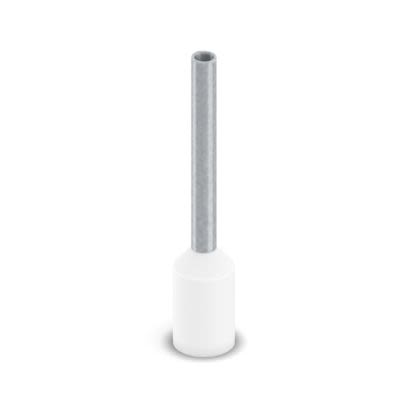 Phoenix Contact, 75-12 WH - Ferrule, AI-GB 0 Insulated Bootlace Ferrule, 12mm Pin Length, 1.3mm Pin Diameter, White