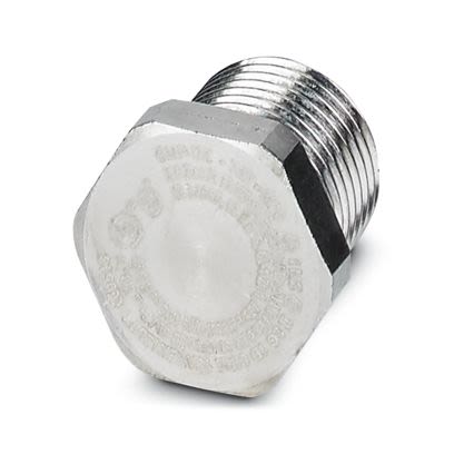 Phoenix Contact Stopping Plug, M20, 20mm Hole Diameter, Nickel Plated Brass, 20mm Diameter, Threaded