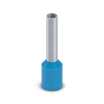 Phoenix Contact, Ferrule A Insulated Bootlace Ferrule, 17mm Pin Length, 2.3mm Pin Diameter, Blue