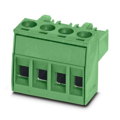 Phoenix Contact PCB Terminal Block, 4-Contact, 5mm Pitch, Push-In, 1-Row, Socket Termination