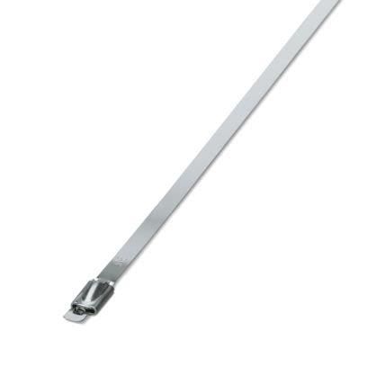Phoenix Contact Cable Ties, Steel Strip, 679mm x 4.6 mm, Silver Stainless Steel, Pk-100units