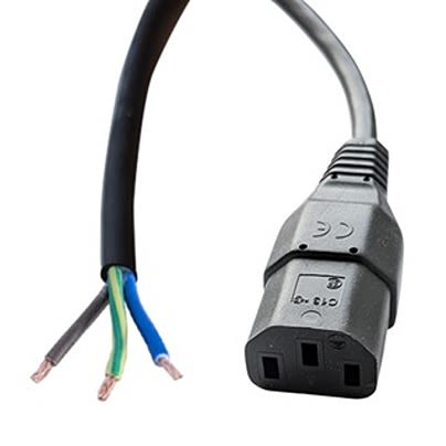 RS PRO Straight Unterminated Straight IEC C13 Plug Power Cord, 5m