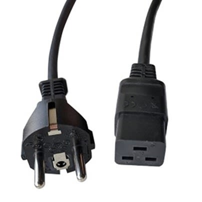 RS PRO Straight IEC C19 Socket to Straight CEE 7/7 Plug Power Cord, 2.5m