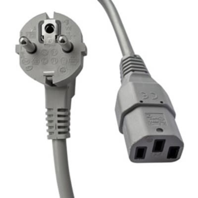 RS PRO Straight IEC C13 Socket to Straight CEE 7/7 Plug Power Cord, 2.5m