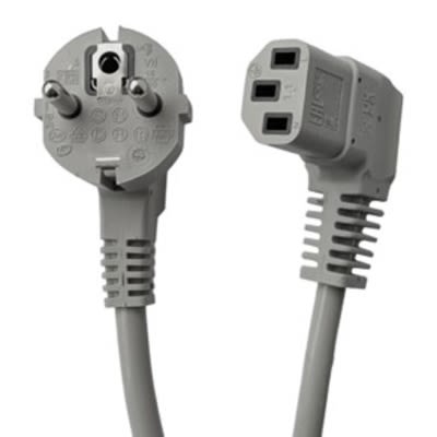 RS PRO Right Angle IEC C13 Socket to Right Angle CEE 7/7 Plug Power Cord, 2.5m