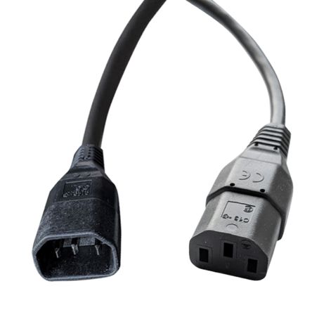 RS PRO Straight IEC C13 Socket to Straight IEC C14 Power Cord, 5m