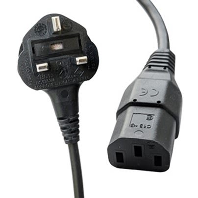 RS PRO Straight IEC C13 Socket to Straight Power Cord, 2m