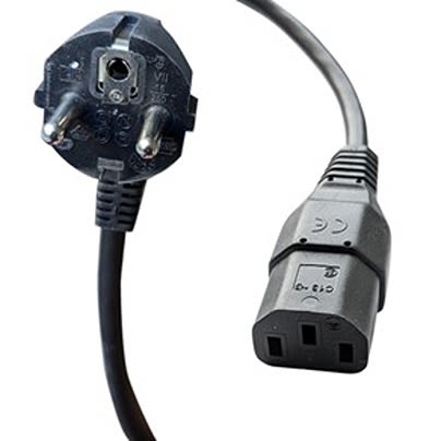 RS PRO Straight IEC C13 Socket to Right Angle CEE 7/7 Plug Power Cord, 5m