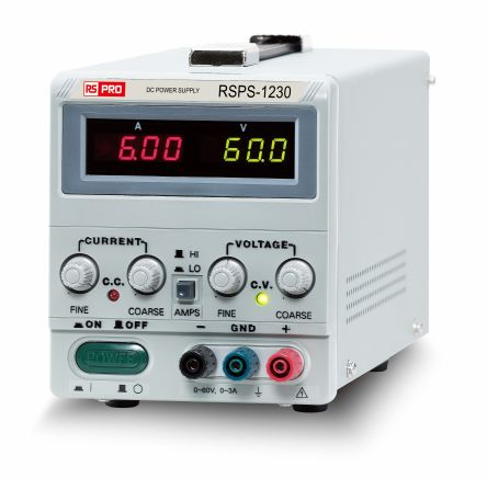 RS PRO Digital Bench Power Supply, 0 → 12V, 0 → 30A, 1-Output, 360W - UKAS Calibrated
