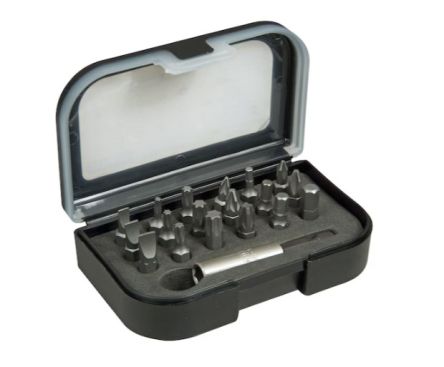 Stanley Bit 19 Pieces, Flat, Hex, Phillips, Pozidriv, Square, Tampered Torx, Torx