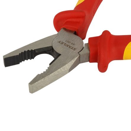 Stanley 0-84-001 4-Piece Pliers, 180 mm Overall, Flat Tip, VDE/1000V, 7in Jaw