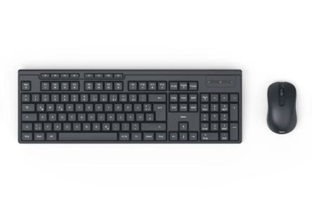 Hama F2173056 Wireless Multimedia Keyboard and Mouse Set, QWERTZ (German), Black