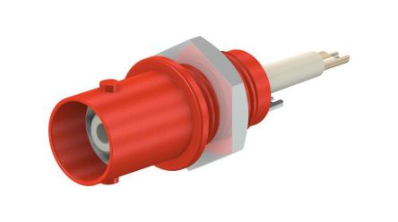 Staubli SLK-4N-F25 Series Female, Receptacle Panel Mount BNC Connector, Solder Termination, Straight Body