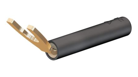 Staubli, B4-I/KS Insulated Fork Terminal, 4mm Stud Size, Black