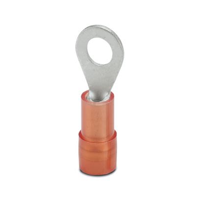 Phoenix Contact Insulated Ring Terminal, M4mm Stud Size, Red