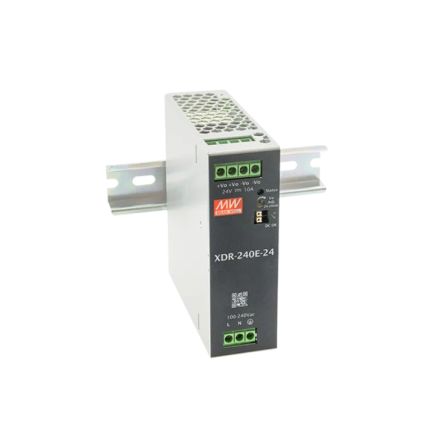 MEAN WELL XDR-240E DIN Rail Power Supply, 85 To 264V ac ac, dc Input, 12V dc Output, 20A Output, 240W