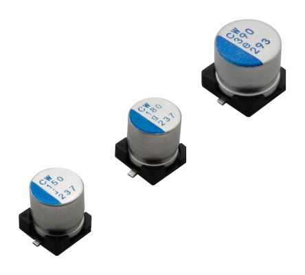 Nichicon 390μF Polymer Aluminium Solid Electrolytic Capacitor 2.5V dc, Surface Mount - PCW0E391MCO1GS