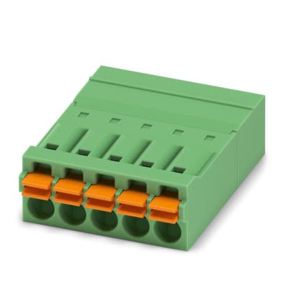 Phoenix Contact PCB Connector, 5-Contact, 3.5mm Pitch, PCB Mount, 1-Row, Push In Spring Termination