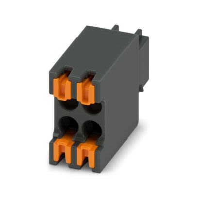 Phoenix Contact PCB Terminal Block, 2-Contact, 2.54mm Pitch, Push-In, 2-Row, Socket Termination