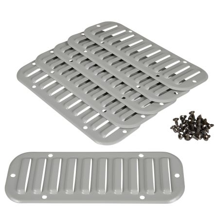Schneider Electric Grey Steel Vent Grille, 244 x 90mm