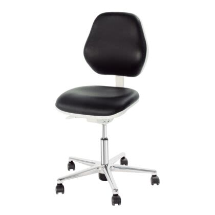 Bosch Rexroth Black Leather Desk Chair, 120kg Weight Capacity