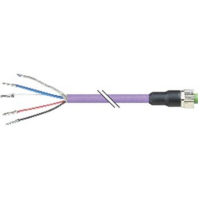 B&R Straight Female 5 way 5 Pin Socket to Unterminated Actuator/Sensor Cable, 25m
