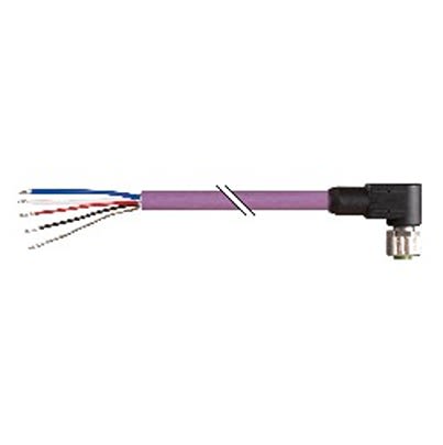 B&R Right Angle Female 5 way 5 Pin Socket to Unterminated Actuator/Sensor Cable, 2m
