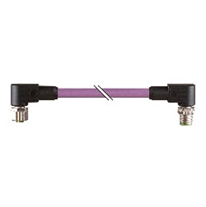 B&R Right Angle Male 5 way M12 to Right Angle Female 5 way 5 Pin Socket Actuator/Sensor Cable, 5m