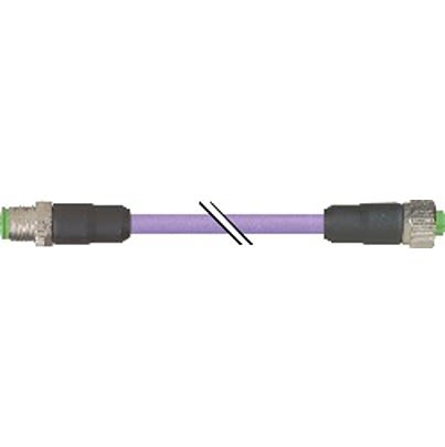 B&R Straight Male 5 way M12 to Straight Female 5 way 5 Pin Header Actuator/Sensor Cable, 10m
