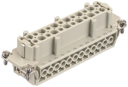HARTING Heavy Duty Power Connector Insert, 16A, Female, Han E Series, 24 Contacts