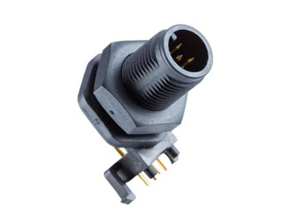 Amphenol Industrial Industrial Circular Connectors, 4 Contacts, Panel Mount, M12 Connector, Male, IP68, M Series Series
