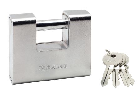 Master Lock Padlock Weatherproof Zinc Padlock, Keyed Alike, 12mm Shackle, 90mm Body