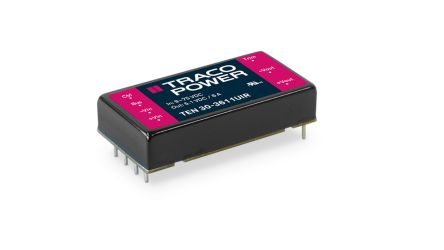 TRACOPOWER TEN 30UIR DC-DC Converter, 15V dc/ 2A Output, 14 → 160 V dc Input, 30W, PCB Mount, +90°C Max Temp
