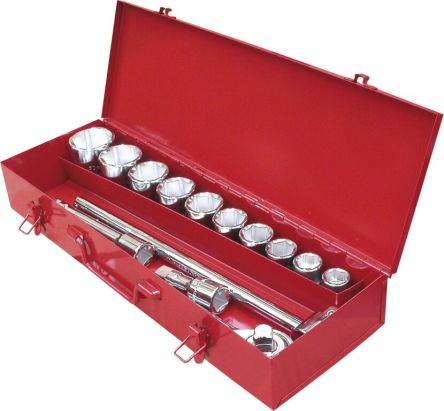 Ega-Master 14-Piece Imperial, Metric 3/4 in Standard Socket Set with Ratchet