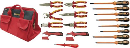 Ega-Master 17 Piece Electrician Set Tool Kit with Bag, VDE Approved
