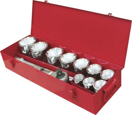 Ega-Master 14-Piece Imperial, Metric 1 in Standard Socket Set with Ratchet