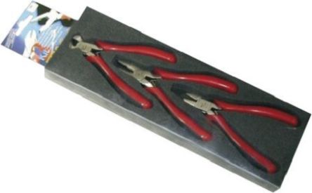 Ega-Master 69434 3-Piece Electronics Plier, Flat, Straight Tip